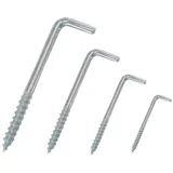 FABORY L-Haken gerade 90° Schraubhaken mit Holzgewinde 3,2 x 25 mm 50 Stück