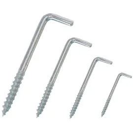 FABORY L-Haken gerade 90° Schraubhaken mit Holzgewinde 3,2 x 25 mm 50 Stück