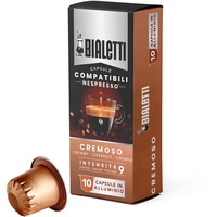 Bialetti kompatible Nespresso-Kapseln, cremiger Geschmack (Intensität 9), Packung mit 10 Aluminiumkapseln,55 g