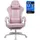 GTPLAYER Gaming Stuhl Stoffoberfläche Weiß-Rosa