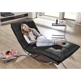 W.Schillig Relaxliege daily dreams Leder 75 x 85 x 169 cm schwarz mit Kissen