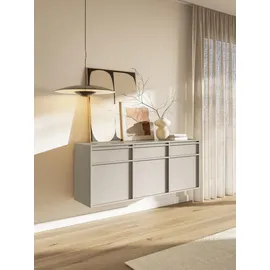 Selsey Evo - Sideboard 3-türig hängend mit 3 Schubladen, Graubeige,