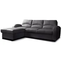 Ecksofa Milo Leder Schwarz