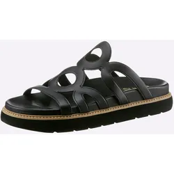 Pantolette HEINE, Damen, Gr. 36, schwarz, Glattleder, Glattleder, modisch, Schuhe