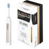 Vitammy Schallzahnbürste VITAMMY PLATINUM gold/weiß + Aufsteckbürsten 2 St.