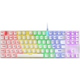 MARSGAMING Gaming MK80 Weiß, Mechanische Tastatur TKL FRGB, Antighosting, Switch Mechanischer Braun, Portugiesisch Sprache, MK80WBRPT