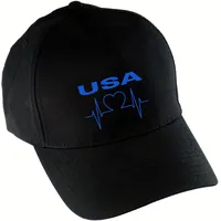 Multifanshop Baseballcap - USA - Herzschlag - Druck blau