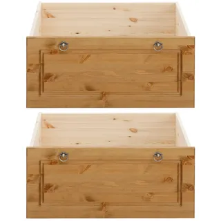 OTTO home Schubkasten OTTO HOME "Tessin", beige (natur), B:69cm H:29cm T:64cm, Massivholz, Schubladen, Schubkasten, Bettschubladen auf Rollen, passend für das OTTO HOME Bett Tessin
