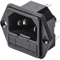TRU Components TC-10088368 Kaltgeräte-Steckverbinder C14 Stecker, Einbau vertikal Gesamtpolzahl: