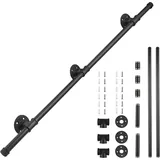 Handlauf Treppe, Couleeur Rutschfester Treppengeländer Innen und Außen Geländer Wandhandlauf mit Zubehör Handlauf Schwarz Haltegriff Treppe Edelstahl für Treppen, Brüstung, Balkon (2.5 M)