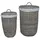 vidaXL Wäschekorb mit Deckel 2 pcs Kubu Grau Kubu Rattan