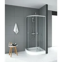 Aurlane Komplettdusche Silver  (90 x 90 x 200 cm, Weiß/Silber)