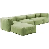 Oviala Modulares Ecksofa mit 2 Sesseln, 2 Ecken und 1 Kaktus-Hocker - Mixi