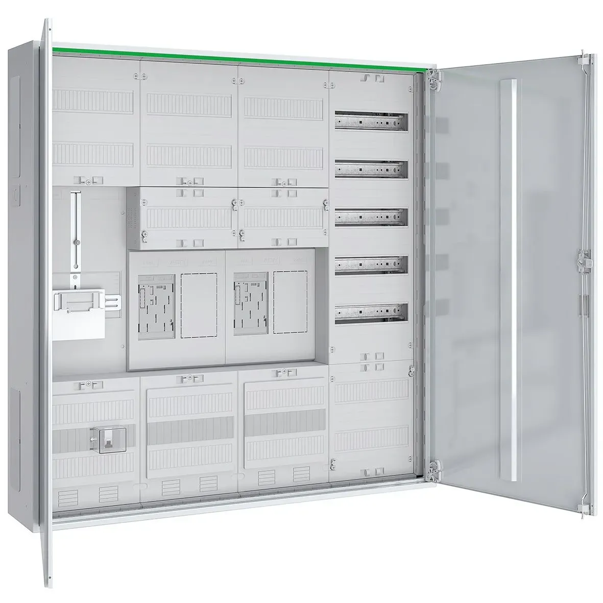 ABN ABNRS407E0212 Zählerschrank eHZ, 2Z, 1T-3Pkt, 1V, 1APZ, HLAK, IP44, SKII, 5pol, BxHxT 1050x1100x210 mm, weiß
