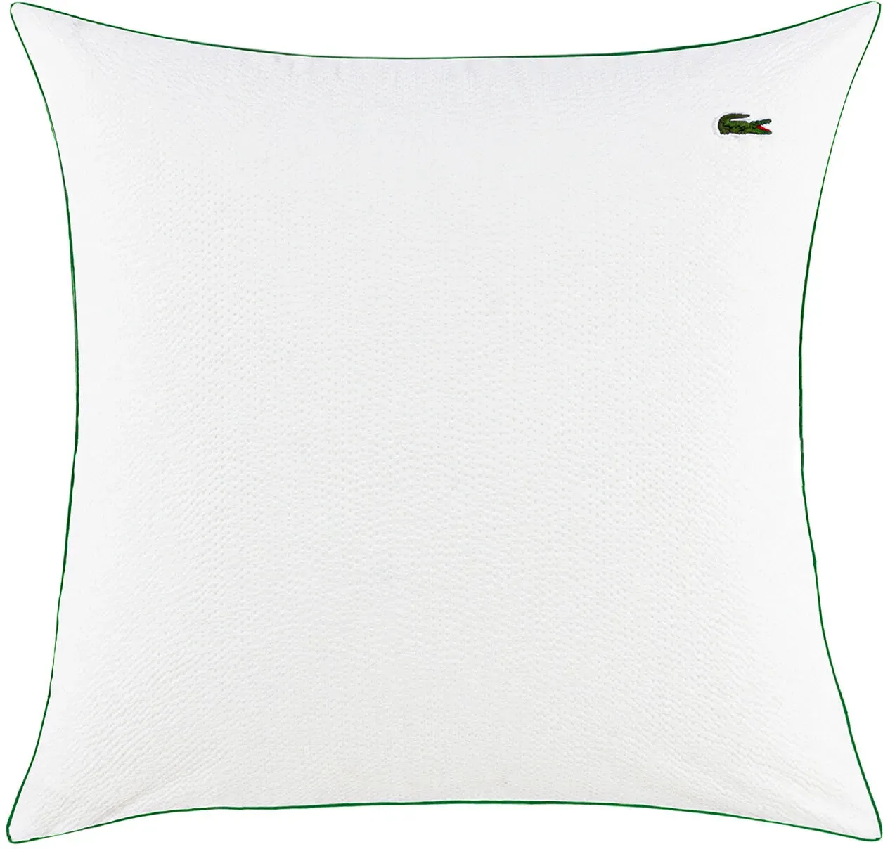 Lacoste Seersucker Bettwäsche Tamis blanc Kissenbezug einzeln 80x80 cm - weiß