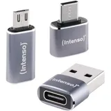 Intenso USB-C auf USB-A Adapter Grau