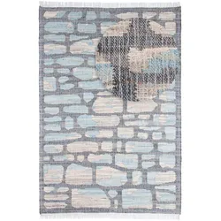 Sisalteppich MORGENLAND "Sisalteppich - Alistair - grau", blau, B:190cm H:6mm L:290cm, Jute, Teppiche, SisalOptik