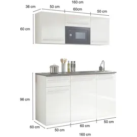 BASIC by Balculina Küchenzeile Jazz 160 cm beige