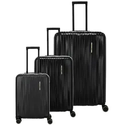 Trolleyset TRAVELITE "BARBARA & travelite  BARBARA NOVELTY", schwarz, Polycarbonat, unifarben, Koffer-Sets, Hartschalen-Kofferset Reisegepäck Volumenerweiterung bei M