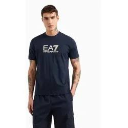 EA7 für Herren. 7M000224_AF10375 Sichtbarkeit T-shirt navy (L), Lässig, Baumwolle, Kurzarm, Marine