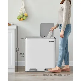 Songmics Mülltrenner 2 x 30,0 l weiß