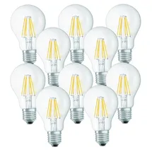Trango 10er Pack E27001-10 LED Filament Birne 8 Watt 850 Lumen I 3000K Warmweiß I Ersatz für 60W Glühlampe I Glühbirne I Lampe I LED Birne in Tropfen Form mit E27 Fassung I Abstrahlwinkel 360°