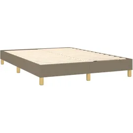 vidaXL Boxspringbett mit Matratze Taupe 140x200 cm Stoff