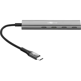 goobay Slim 4-Port USB-Hub, USB-CTM auf USB-CTM, 5 Gbit/s