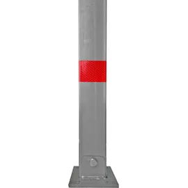 Trutzholm Absperrpfosten eckig 5 x 5 x 70 cm Silbergrau/Rot