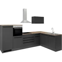 BASIC by Balculina Winkelküche Jazz L-Form 320 x 175 cm weiß matt/weiß hochglanz/stone dark