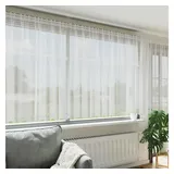 vidaXL Spitzenvorhang mit Vorhängen Weiß 180 x 500 cm Polyester