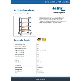 FETRA Beistellwagen 32930 250 kg