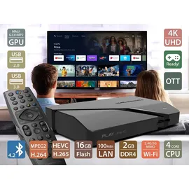 DreamBox Play UltraHD 4K Android TV 11 IP-Receiver Schwarz (Dual-WiFi, Bluetooth