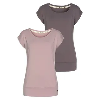 Ocean Sportswear Yoga & Relax Shirt »Soulwear - Essentials Yoga Shirts«, (Packung, 2er-Pack), leicht überschnittene Schultern, längerer Schnitt, Gr. 38, Rose/Mauve, , 79902642-38
