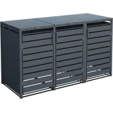 Westmann Mülltonnenbox Kubus Metall 3er Box 240 l Anthrazit