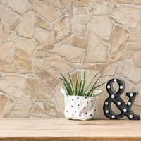 A.S. Création Vliestapete mit Bruchsteinmauer Design Beige Sand 10,05 m x 0,53 m