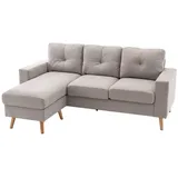 Homcom Ecksofa L-Form, Leinenoptik Couchgarnitur