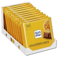 (15,35€/1kg) Ritter Sport Knusperflakes, Schokolade, 10 Tafeln je 100g