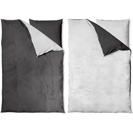 nyvi Winter Bettwäsche Set DreamScience Cashmere Touch - Kuschelweich & Wärmend - Mit Reißverschluss Größe:135x200 + 80x80 cm anthrazit/silber