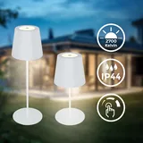 B.K.Licht Tischleuchte Akku LED Tischlampe, weiß Indoor/Outdoor - BKL1594, Dimmfunktion, LED fest integriert, Extra-Warmweiß, LED Tischlampe kabellos 36 x 10,5cm weiß 2,5W, Wohnzimmer Schlafzimmer weiß