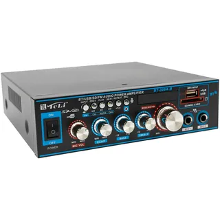 Verstärker,Audio-Verstärker,Mini HiFi Verstärker,Verzerrungsrate von 0,1%,Bluetooth-Konnektivität,Stereo-Radio (Frequenz: 87,5-108 MHz),Fernbedienung