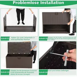 Costway Gartenbox 127,5 x 61,5 x 64 cm 1-tlg. Braun