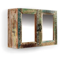 Woodkings Bad Spiegelschrank Blue Lagoon Massivholz Mango Altholz bunt