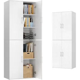 VASAGLE Mehrzweckschrank 60 x 40 x 180 cm Weiß