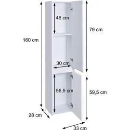 MCW Hängeschrank Marmor weiß
