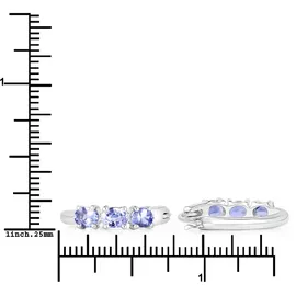 vira jewels Creolen Vira Jewels Silber 925 rhodiniert mit 6 Tansaniten weiß