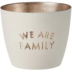 Madras Windlicht M We Are Family weiß/gold