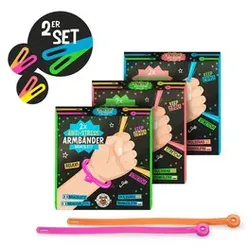 TRENDHAUS Armband Anti-Stress 2ST sortiert 965288 Alles f.d. Schule Neon