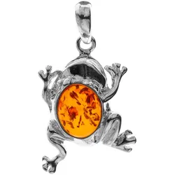 Ketten-Anhänger OSTSEE-SCHMUCK "Ostsee-Schmuck Anhänger Frosch Anhänger Frosch", weiß, Schmuckanhänger, Damen, 32 x 20mm, Silber 925 (Sterlingsilber), 2.5 g