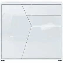Vladon Benny 79 x 74 x 36 cm Weiß matt/Weiß Hochglanz
